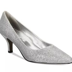 Easy Street Silver Glitter Heels